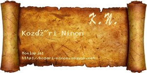 Kozári Ninon névjegykártya